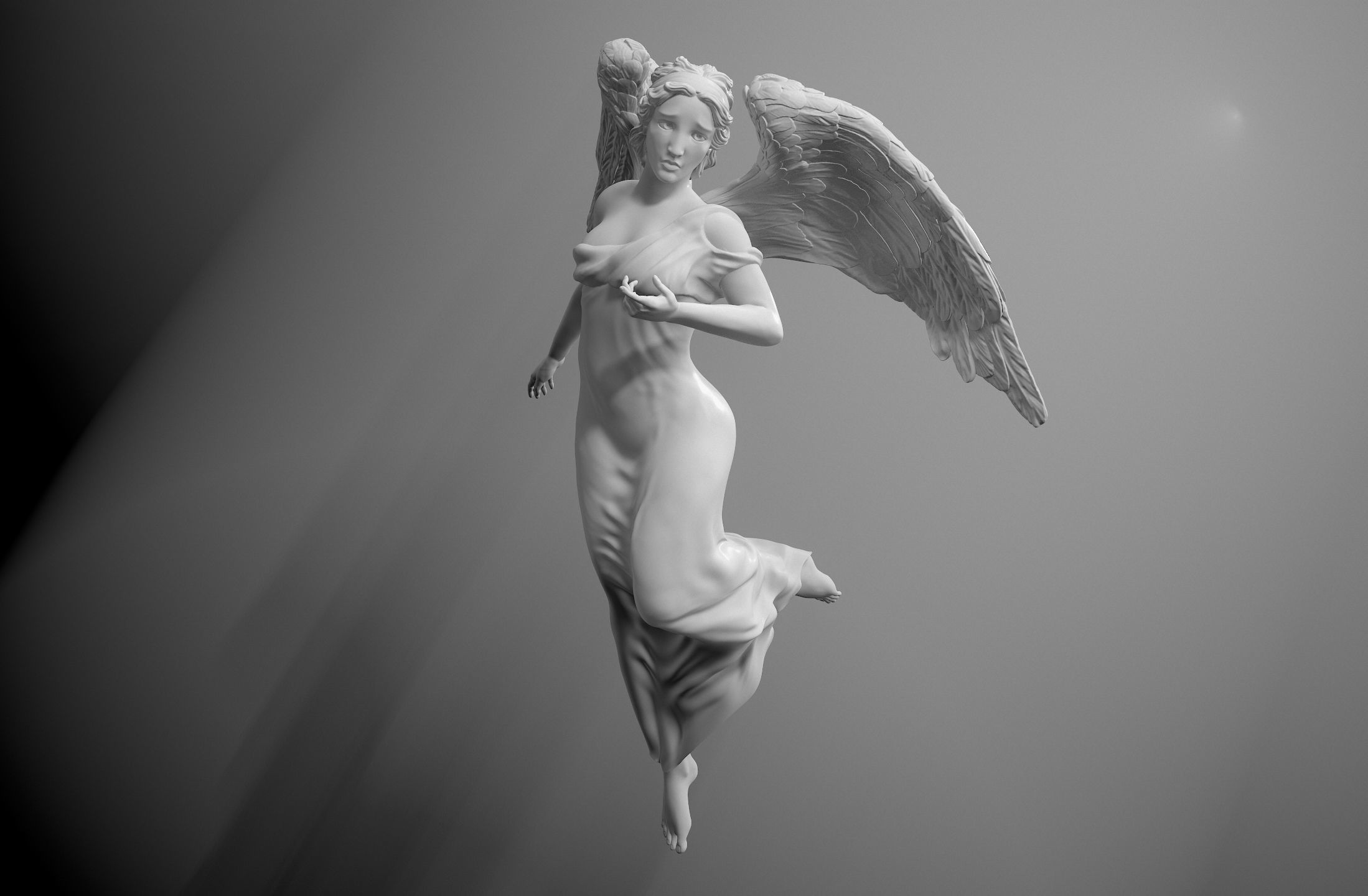 Female Angel 3D print model_3