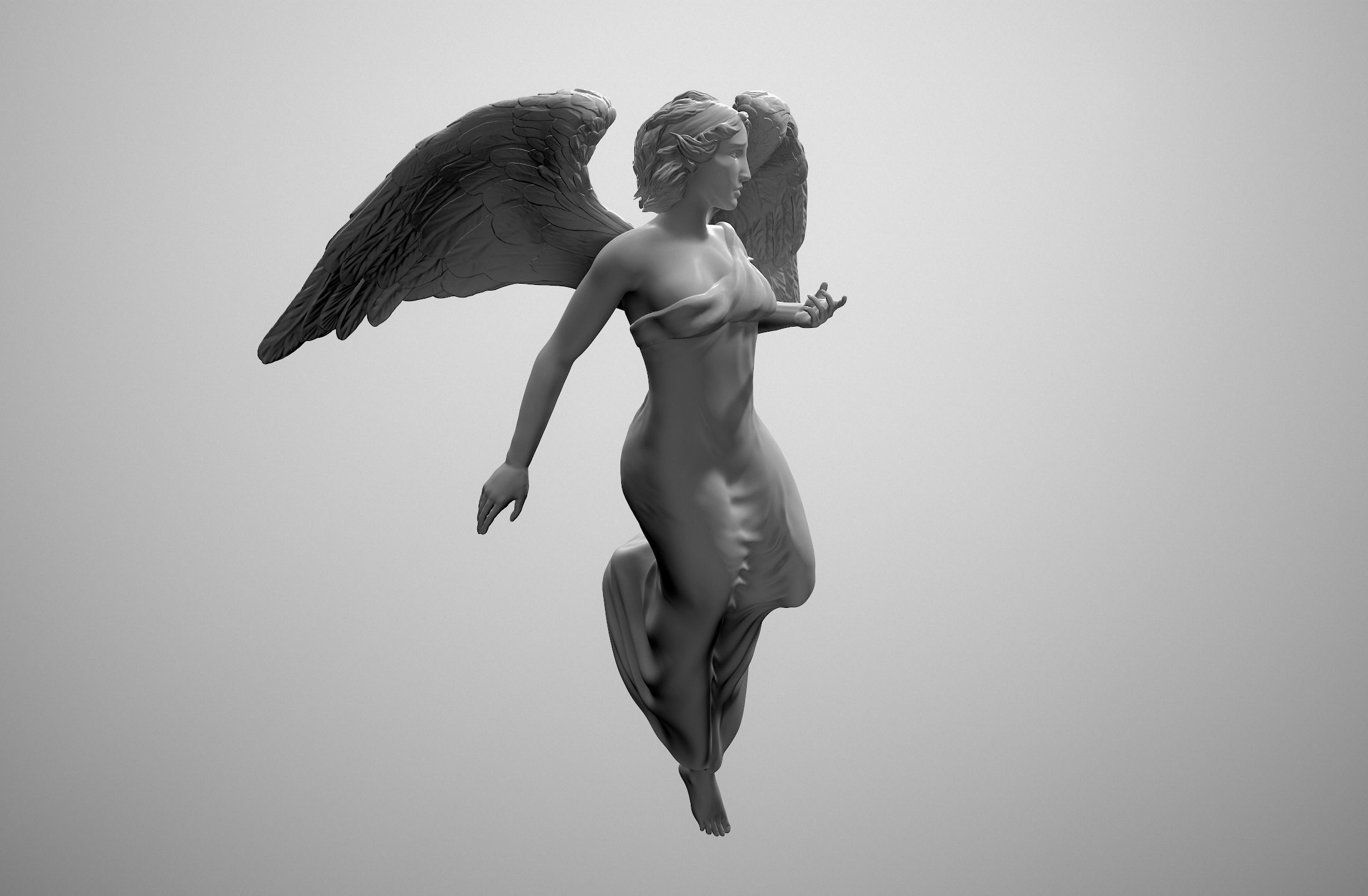 Female Angel 3D print model_5