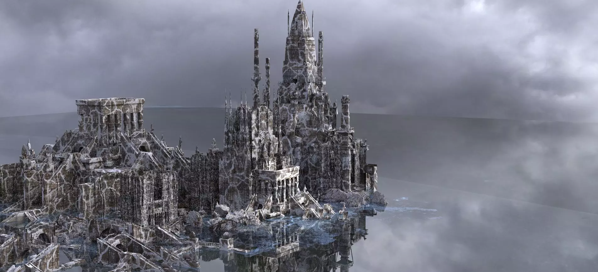 Valkyrie Ancient Snow Temple  Kit bash 3D model_0