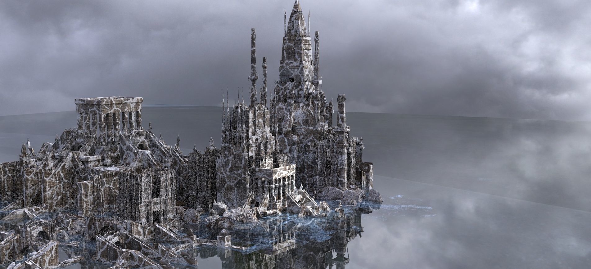 Valkyrie Ancient Snow Temple  Kit bash 3D model_6