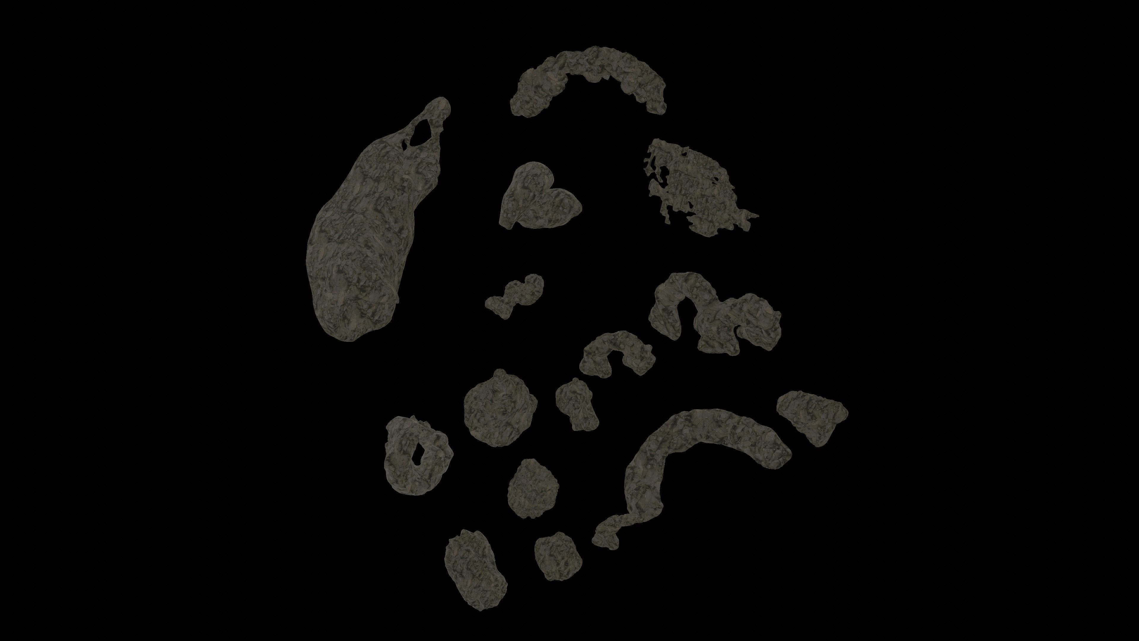 Cave tunnel and rocks mossy mountain PBR 8K Blundle KIT 3D model_3