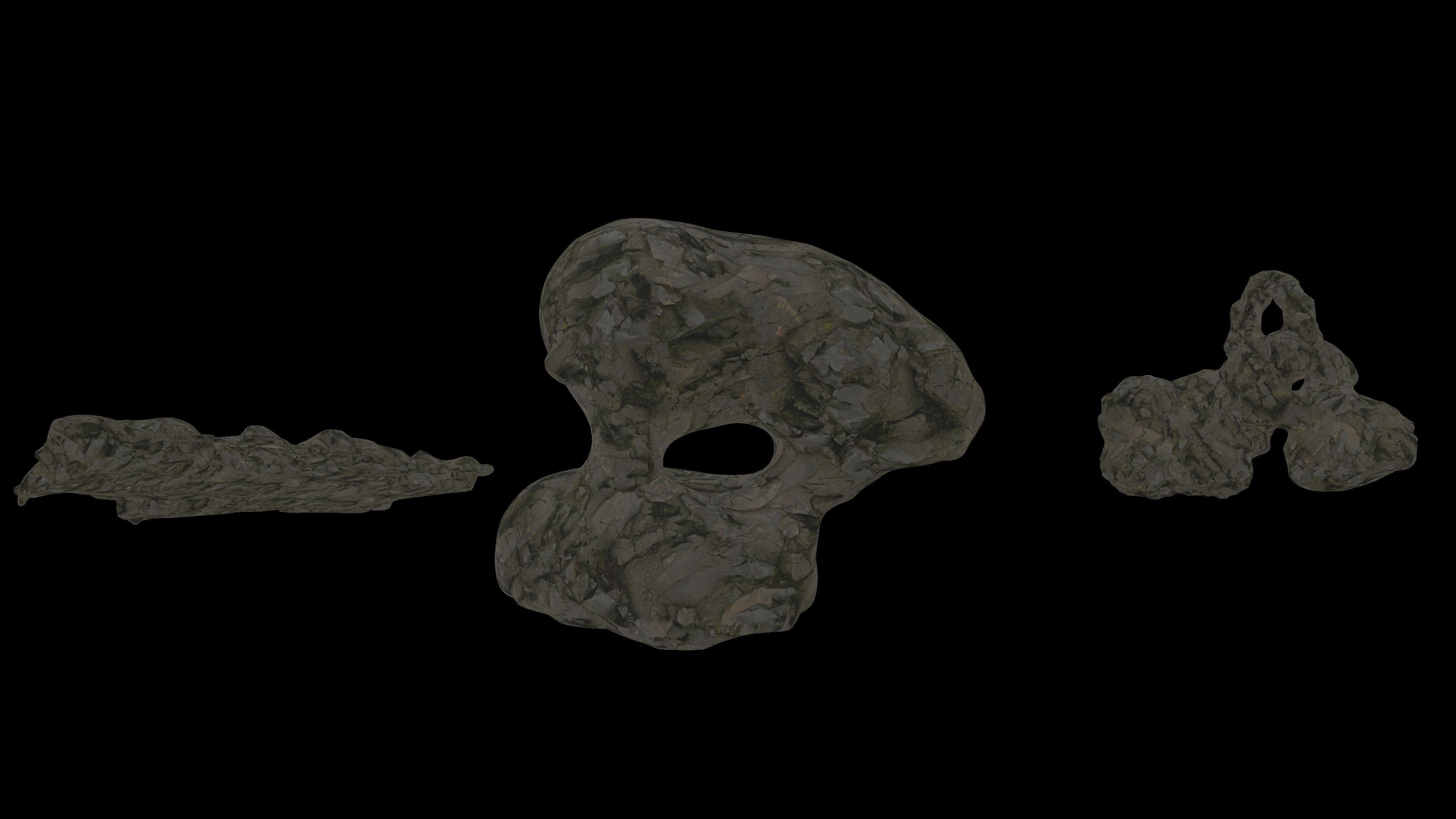 Cave tunnel and rocks mossy mountain PBR 8K Blundle KIT 3D model_29