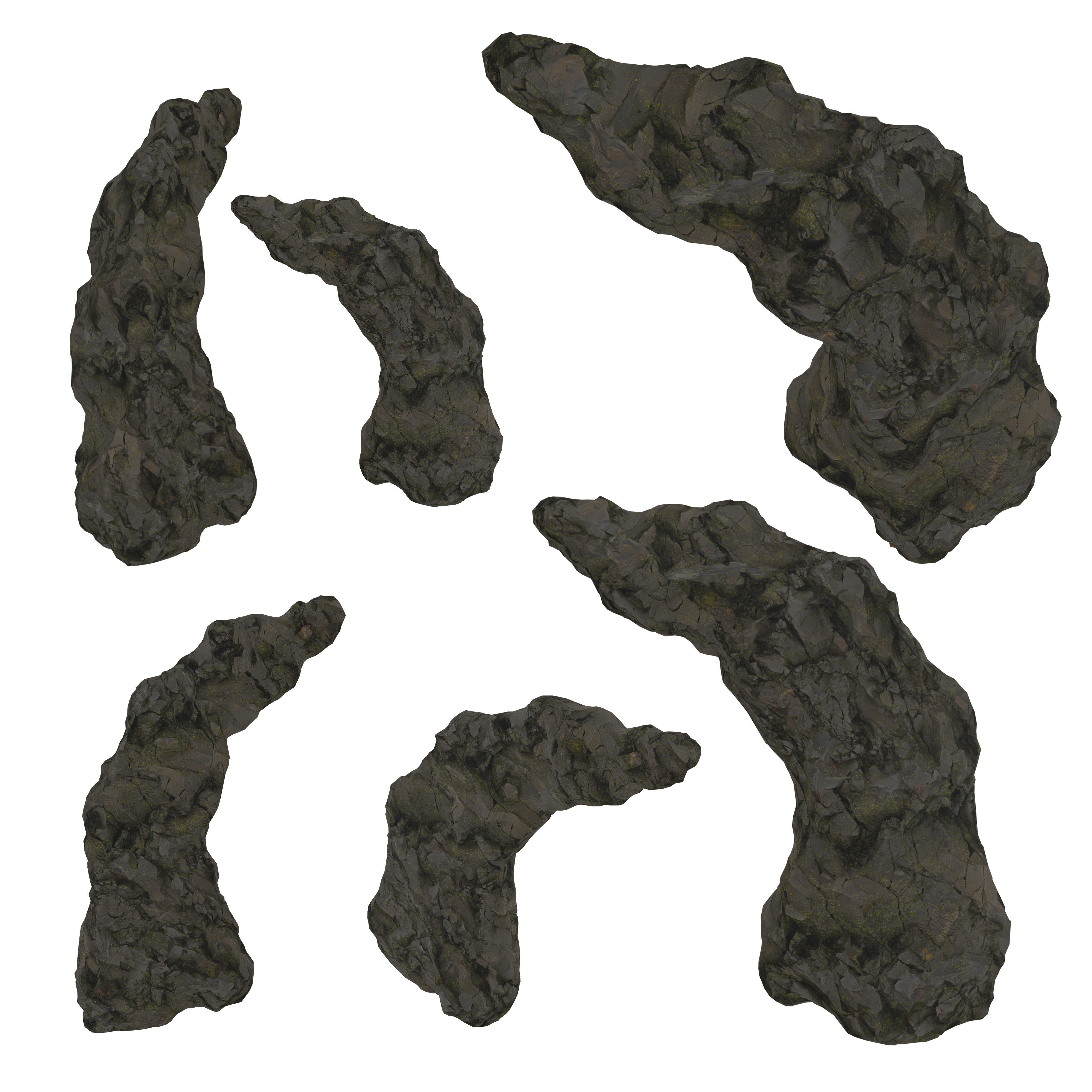 Cave tunnel and rocks mossy mountain PBR 8K Blundle KIT 3D model_2