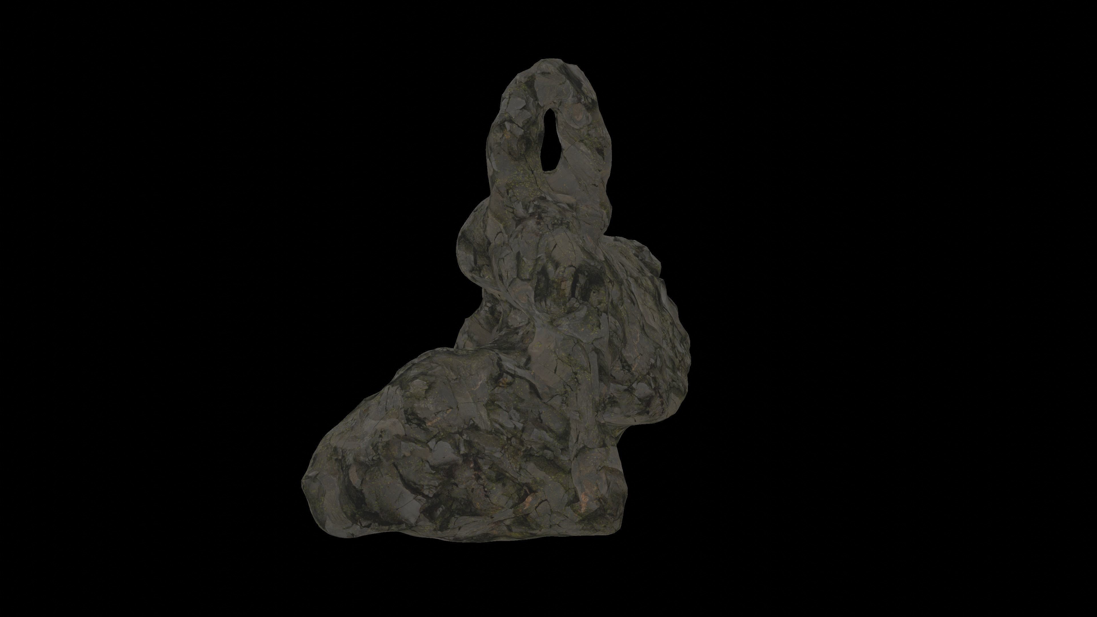 Cave tunnel and rocks mossy mountain PBR 8K Blundle KIT 3D model_15