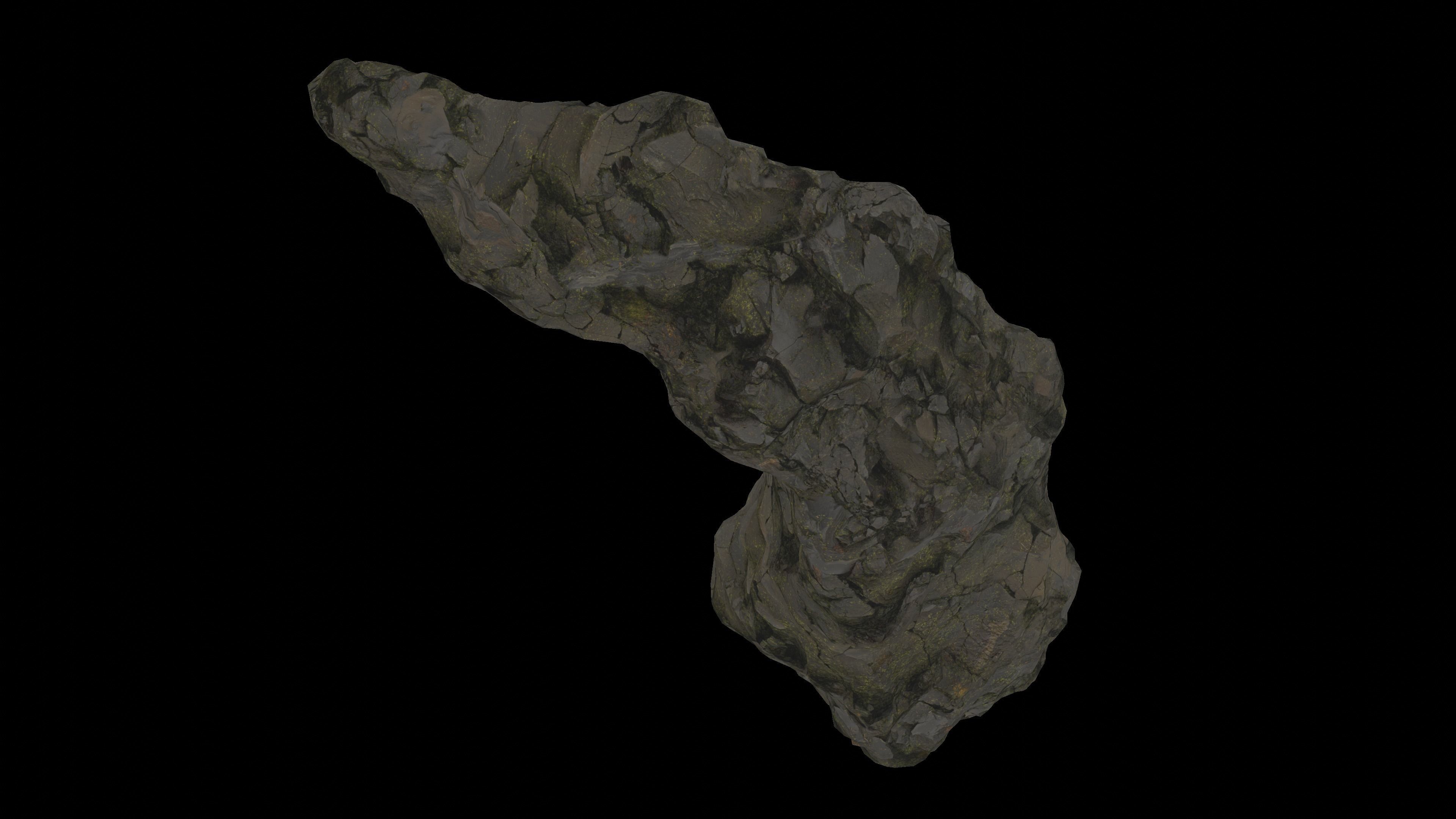 Cave tunnel and rocks mossy mountain PBR 8K Blundle KIT 3D model_25