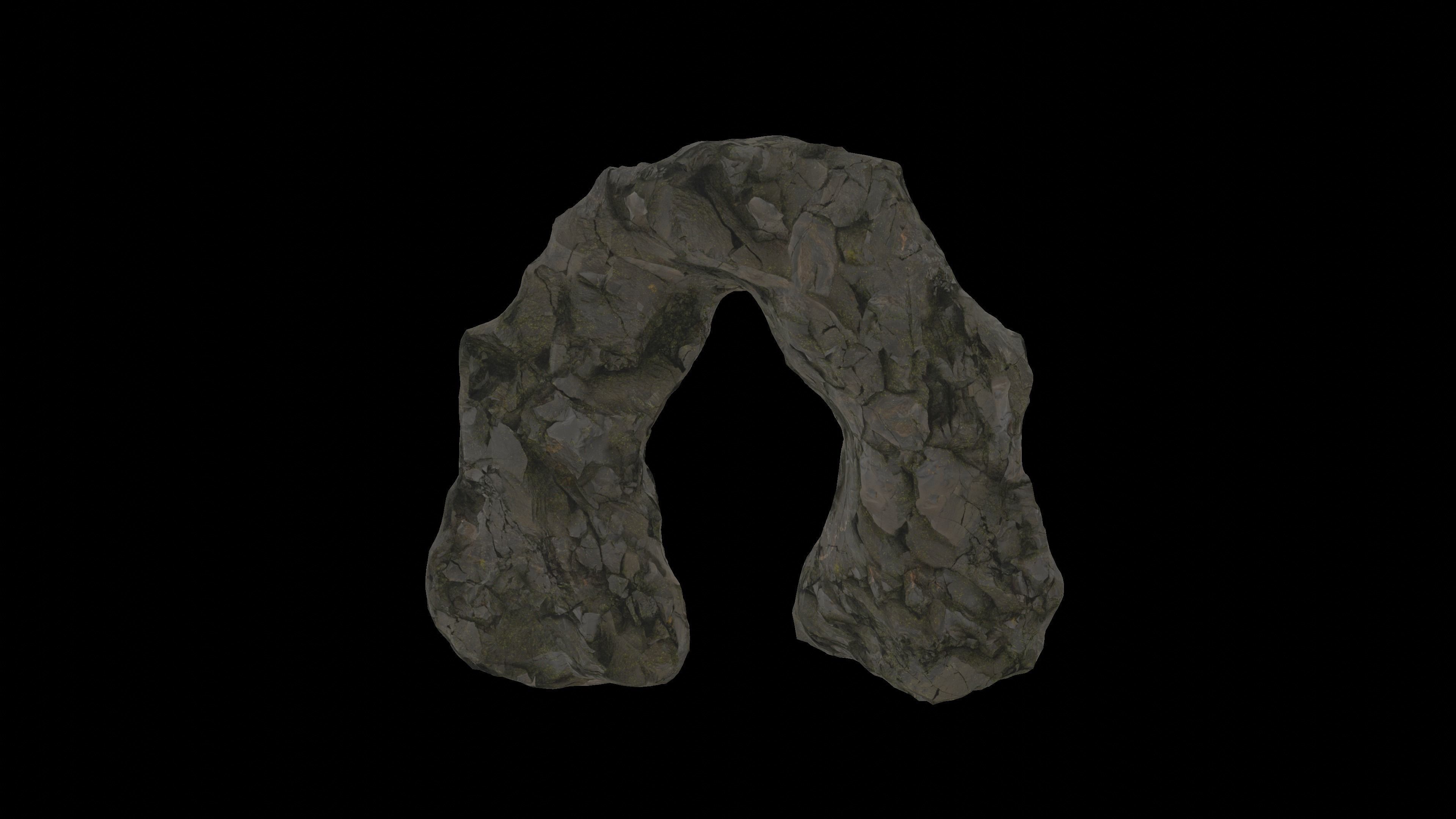 Cave tunnel and rocks mossy mountain PBR 8K Blundle KIT 3D model_28