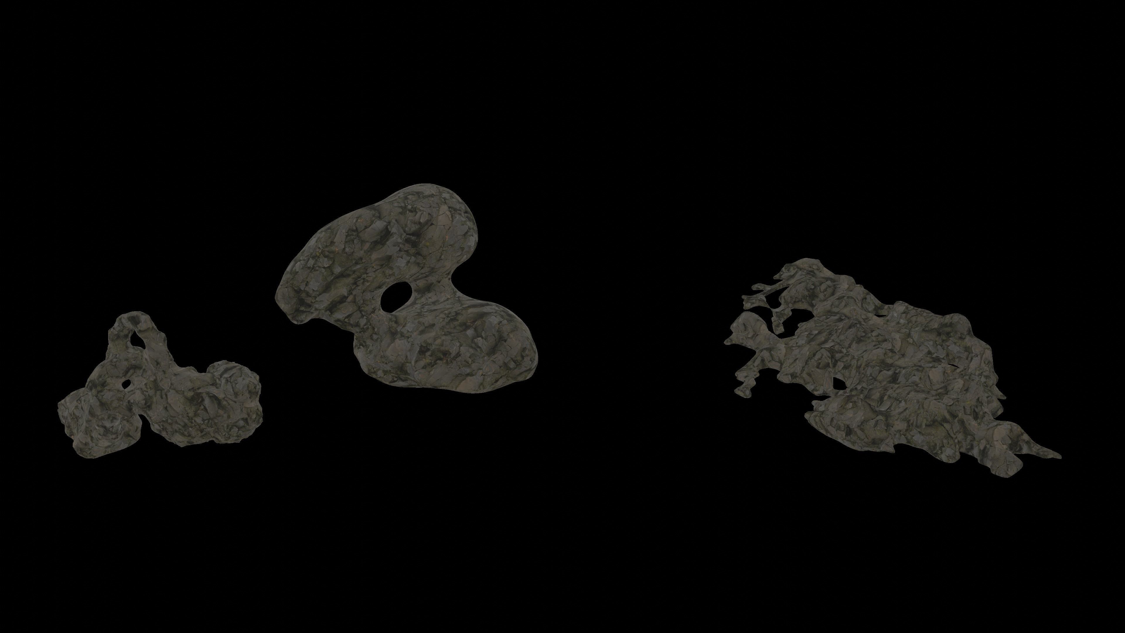 Cave tunnel and rocks mossy mountain PBR 8K Blundle KIT 3D model_17