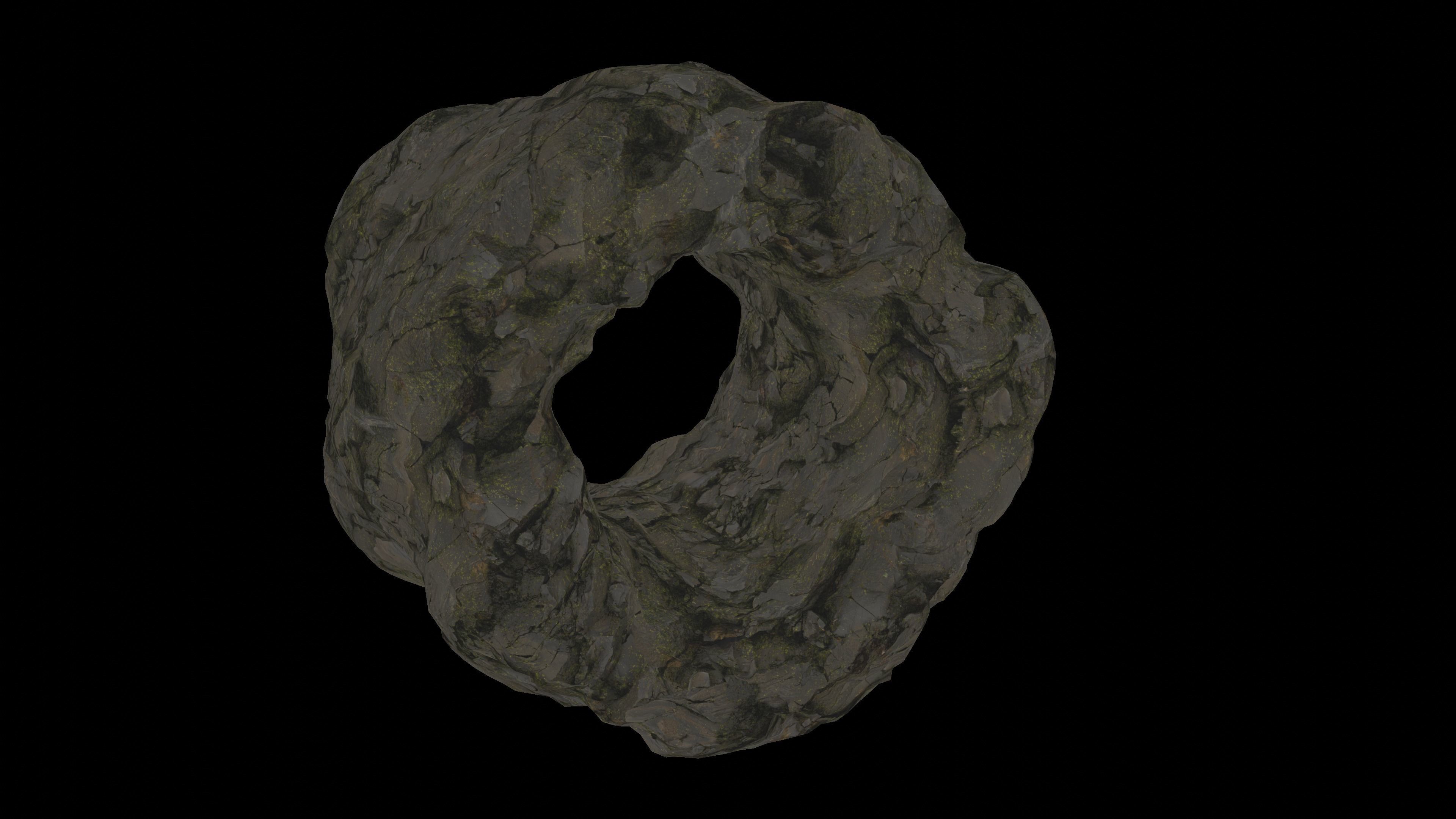 Cave tunnel and rocks mossy mountain PBR 8K Blundle KIT 3D model_24