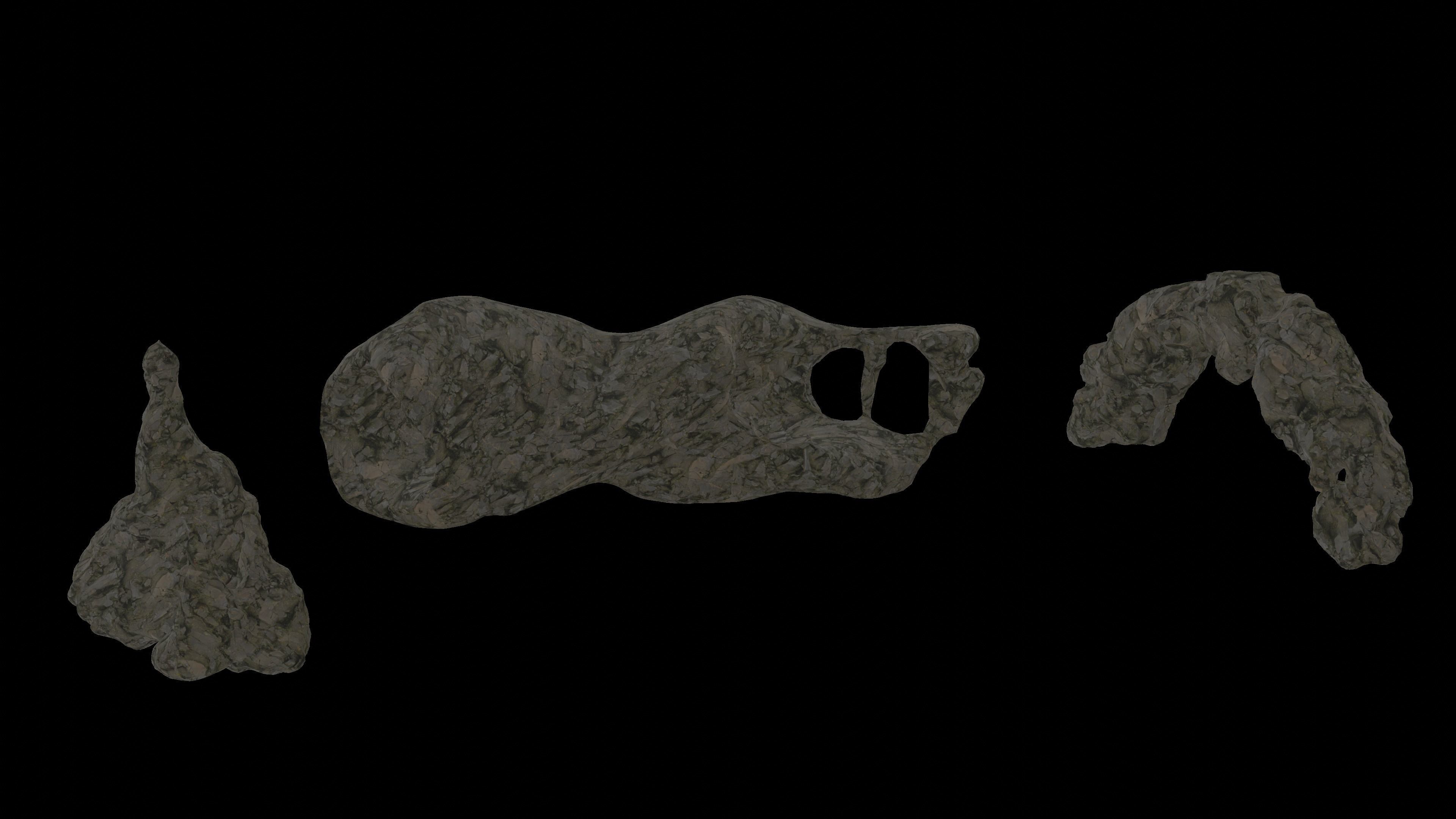 Cave tunnel and rocks mossy mountain PBR 8K Blundle KIT 3D model_19