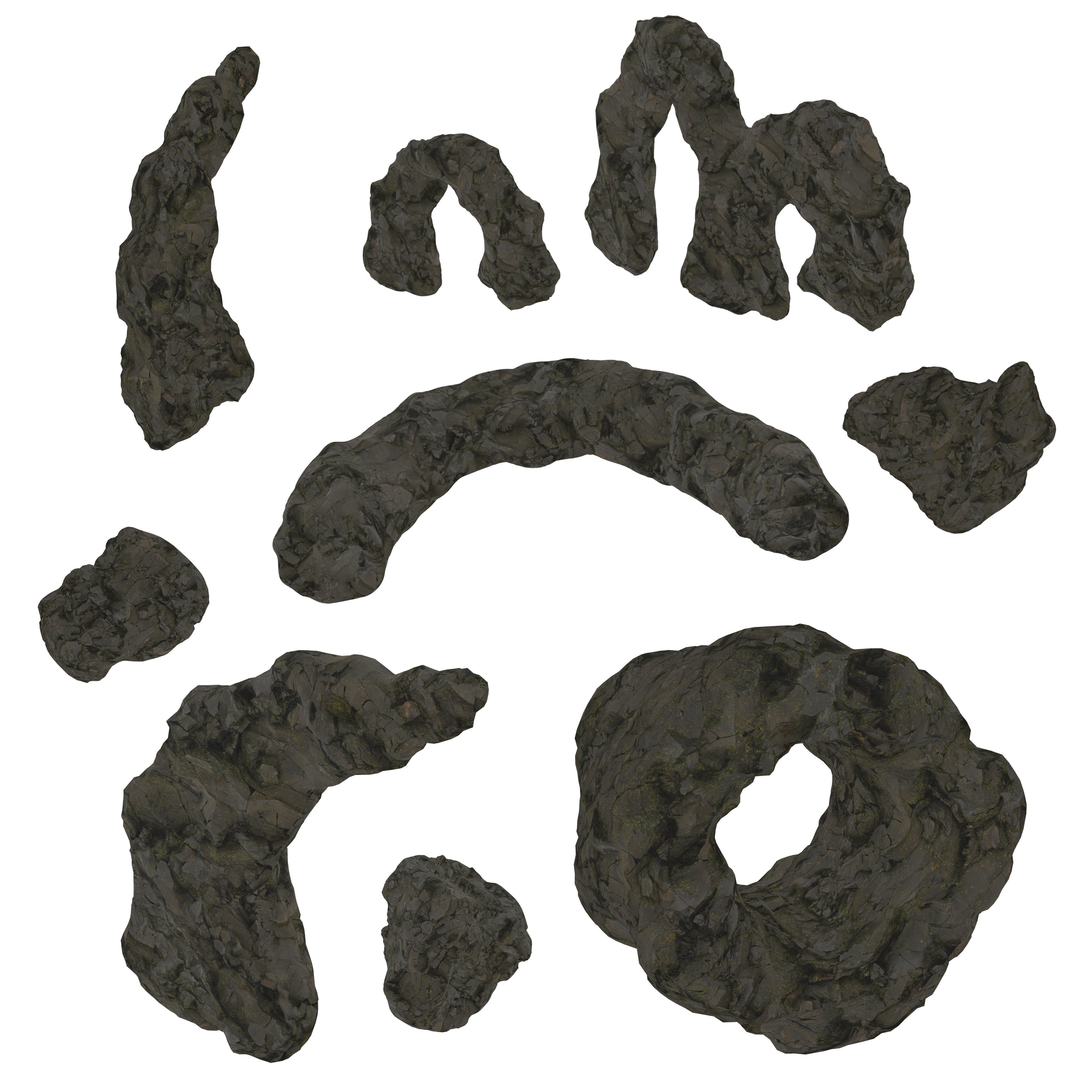 Cave tunnel and rocks mossy mountain PBR 8K Blundle KIT 3D model_4