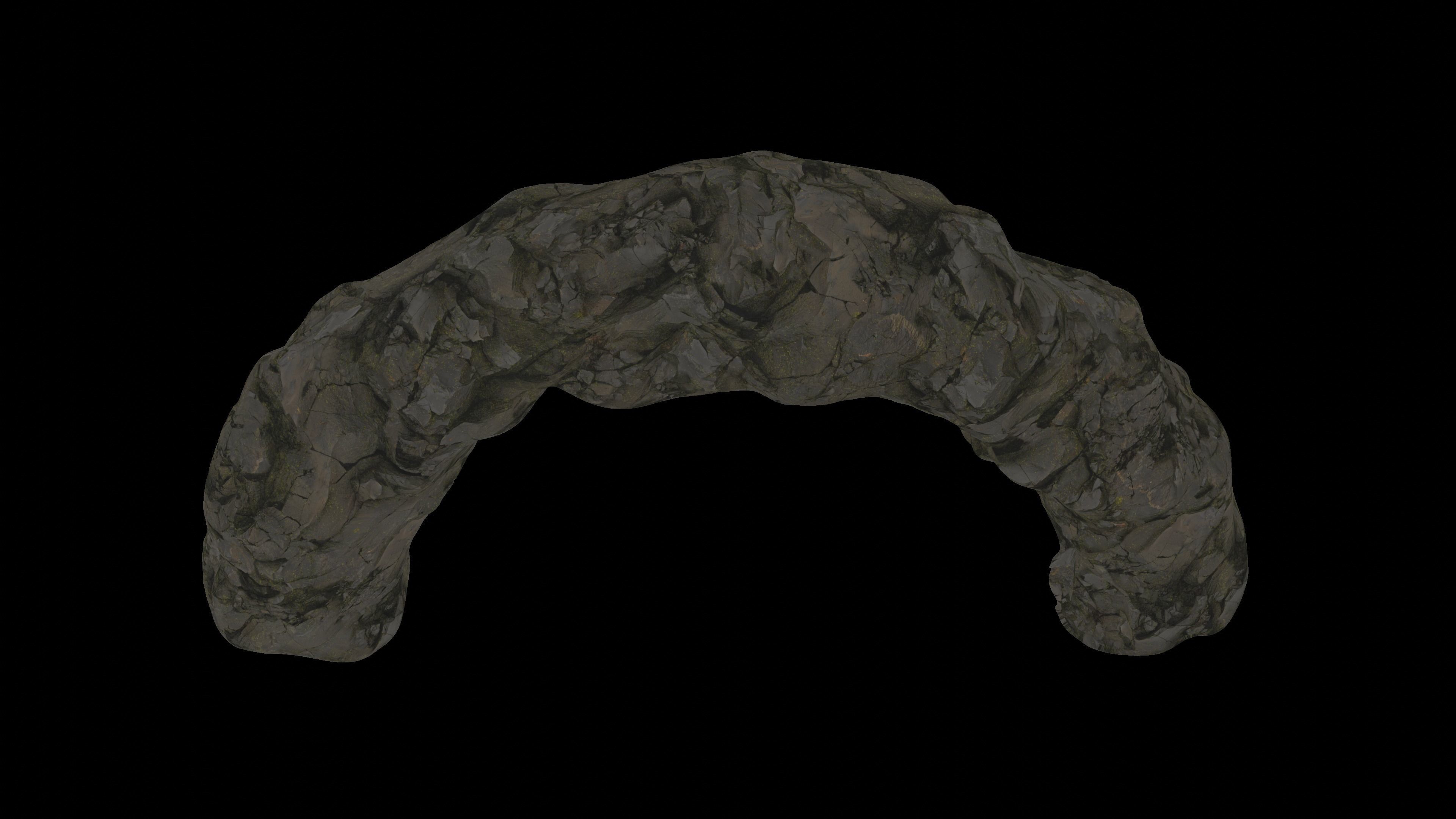Cave tunnel and rocks mossy mountain PBR 8K Blundle KIT 3D model_31