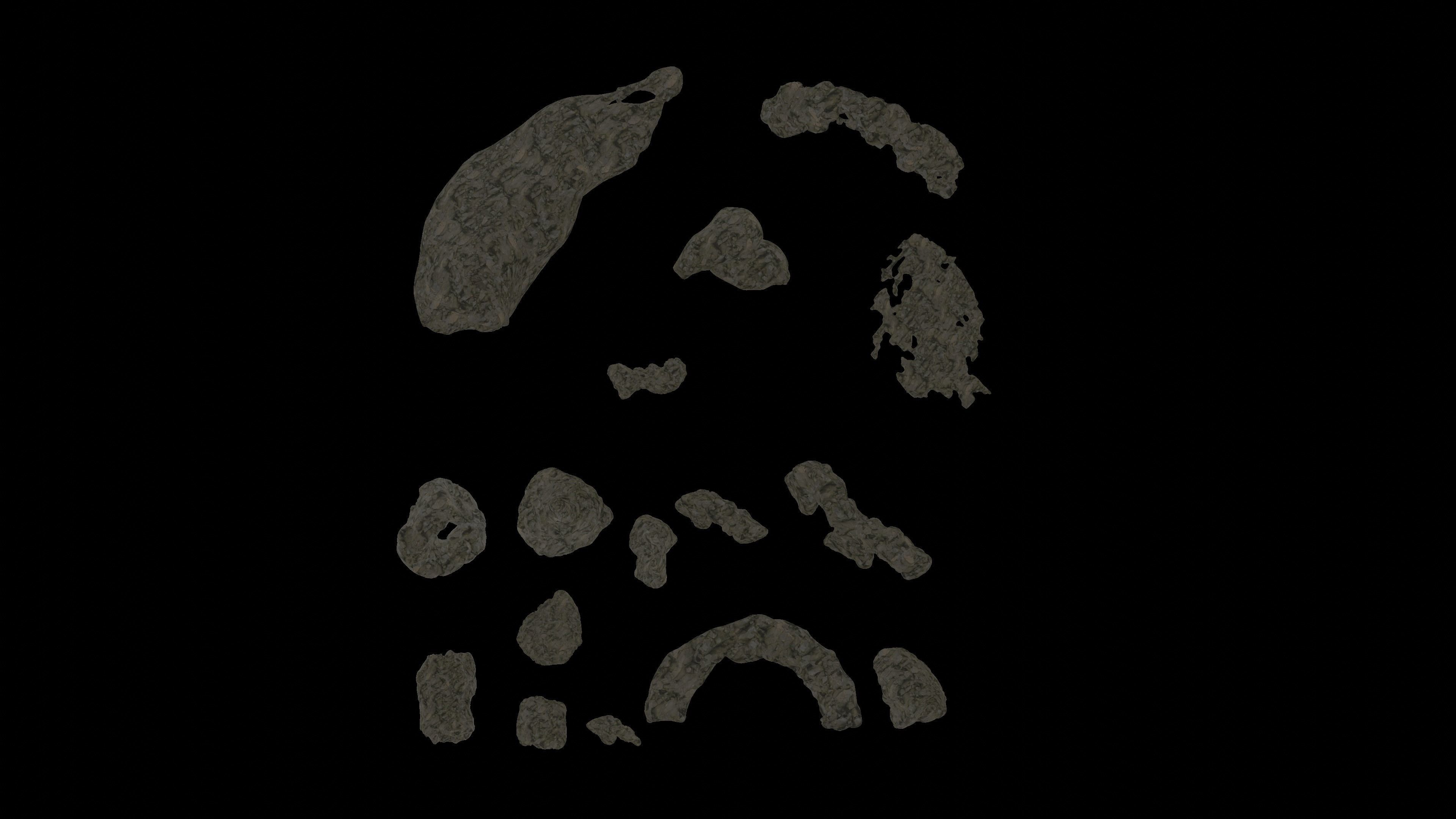 Cave tunnel and rocks mossy mountain PBR 8K Blundle KIT 3D model_16