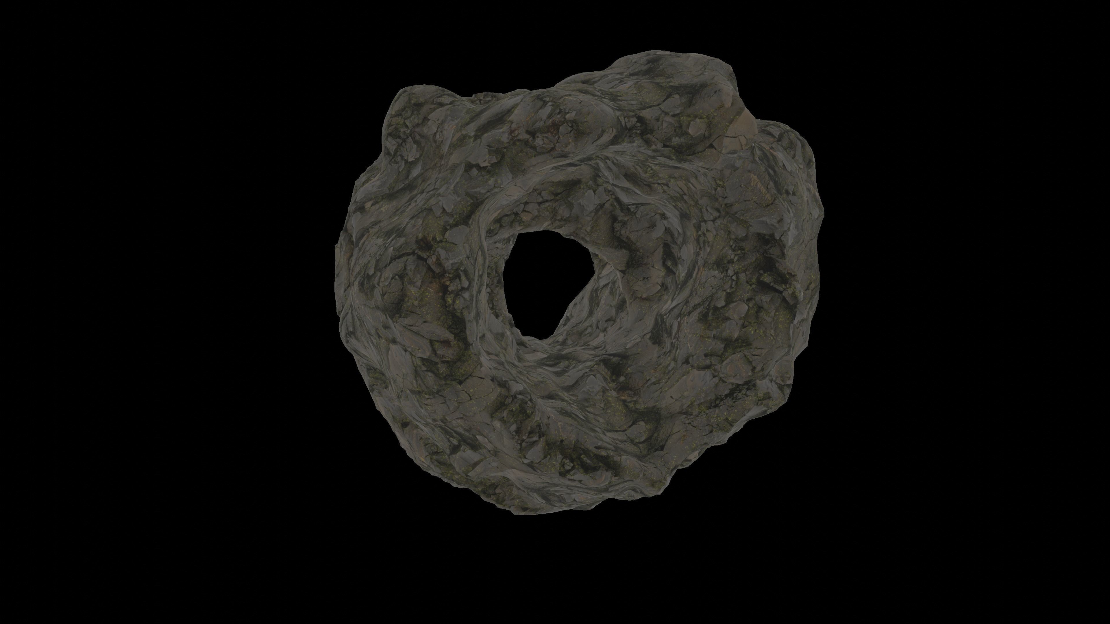 Cave tunnel and rocks mossy mountain PBR 8K Blundle KIT 3D model_21