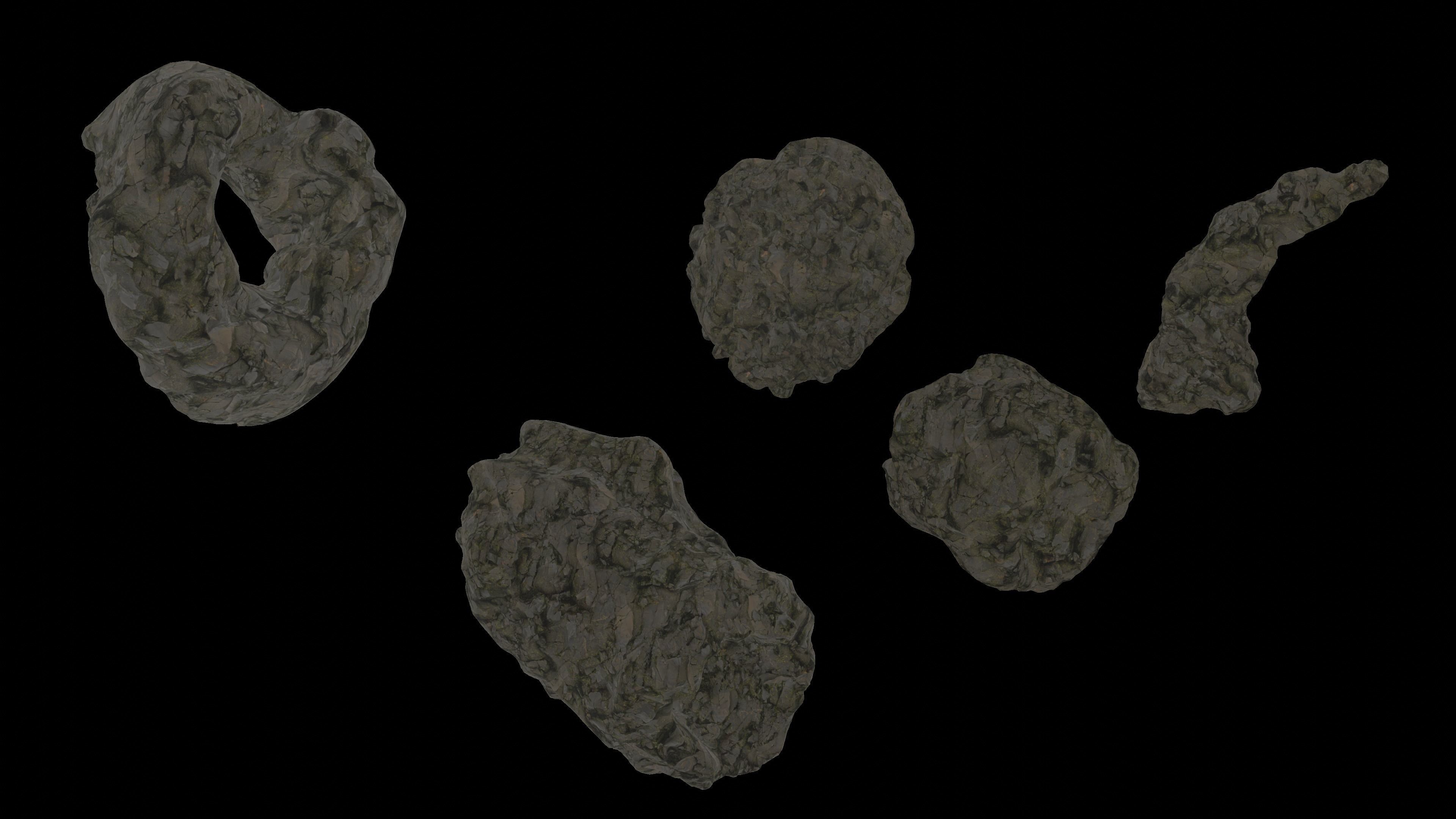 Cave tunnel and rocks mossy mountain PBR 8K Blundle KIT 3D model_30