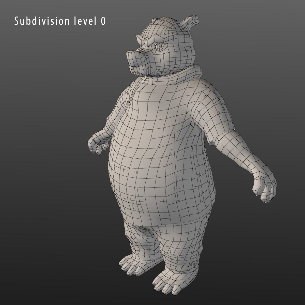 Cartoon Bear Low-poly 3D model_17