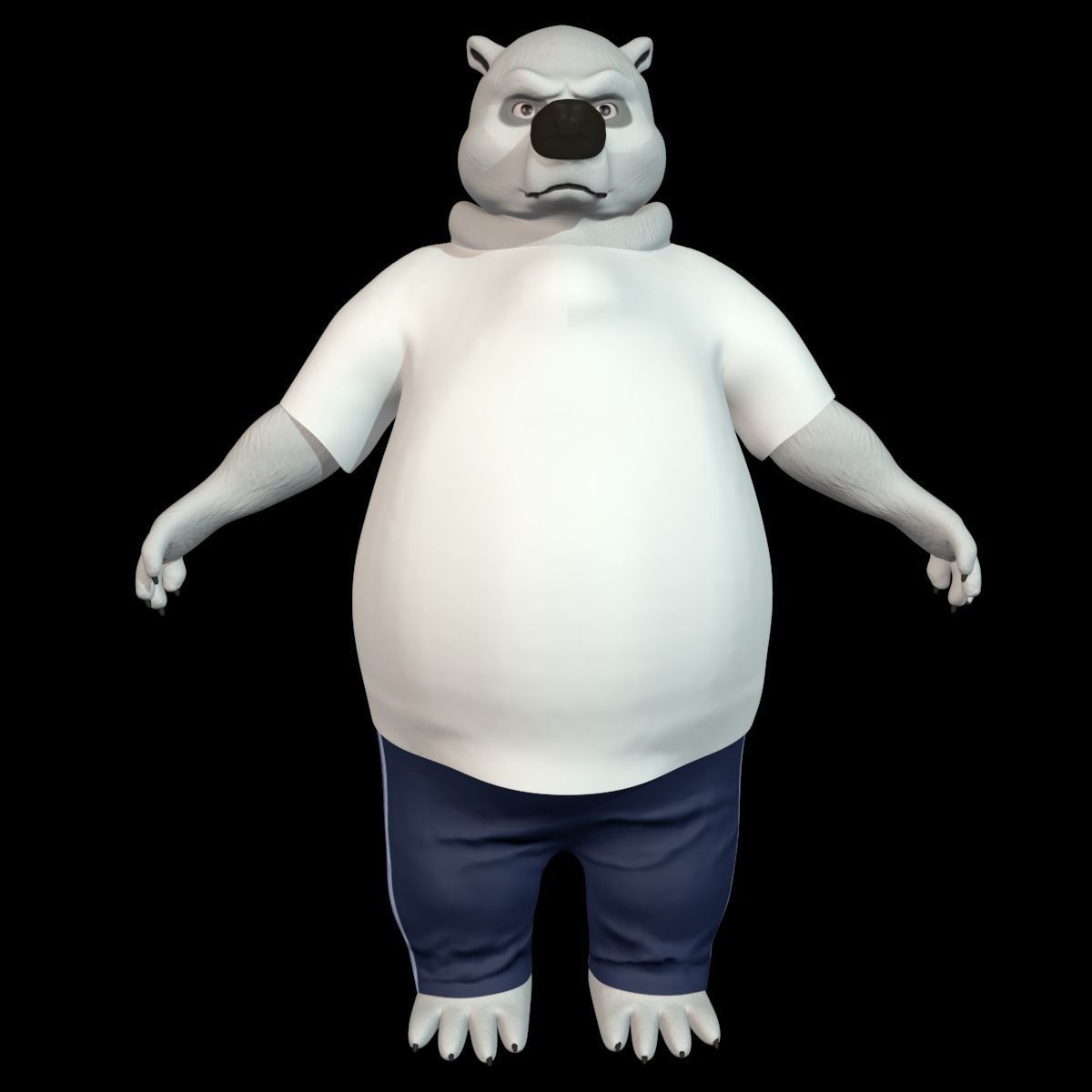 Cartoon Bear Low-poly 3D model_1