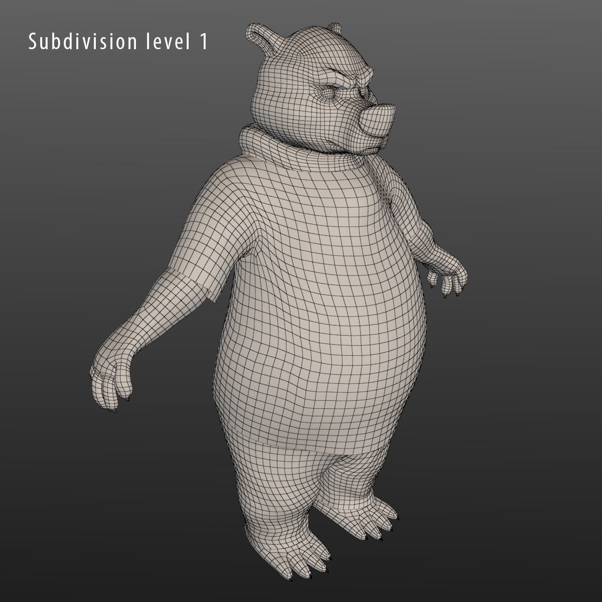 Cartoon Bear Low-poly 3D model_14
