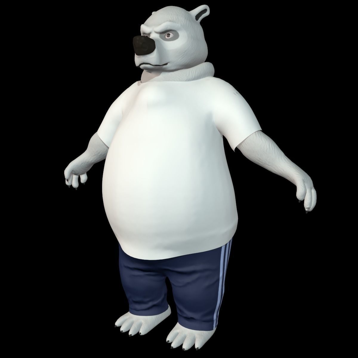 Cartoon Bear Low-poly 3D model_2