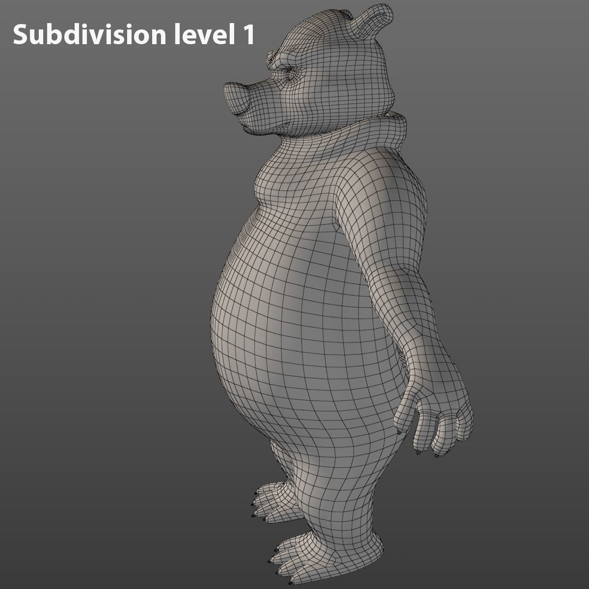 Cartoon Bear Low-poly 3D model_19