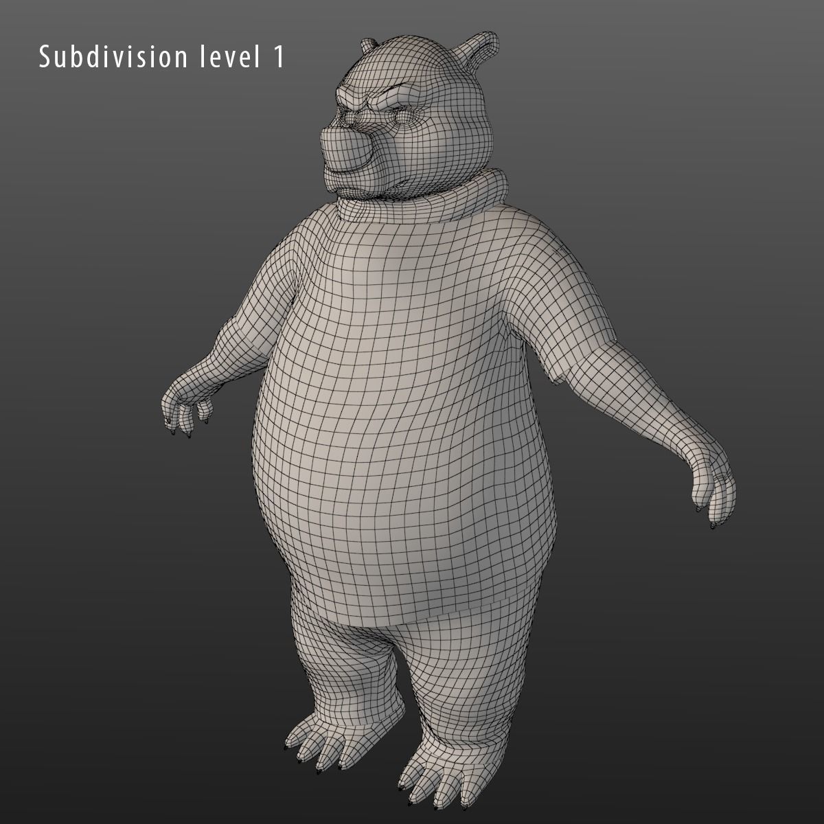Cartoon Bear Low-poly 3D model_13