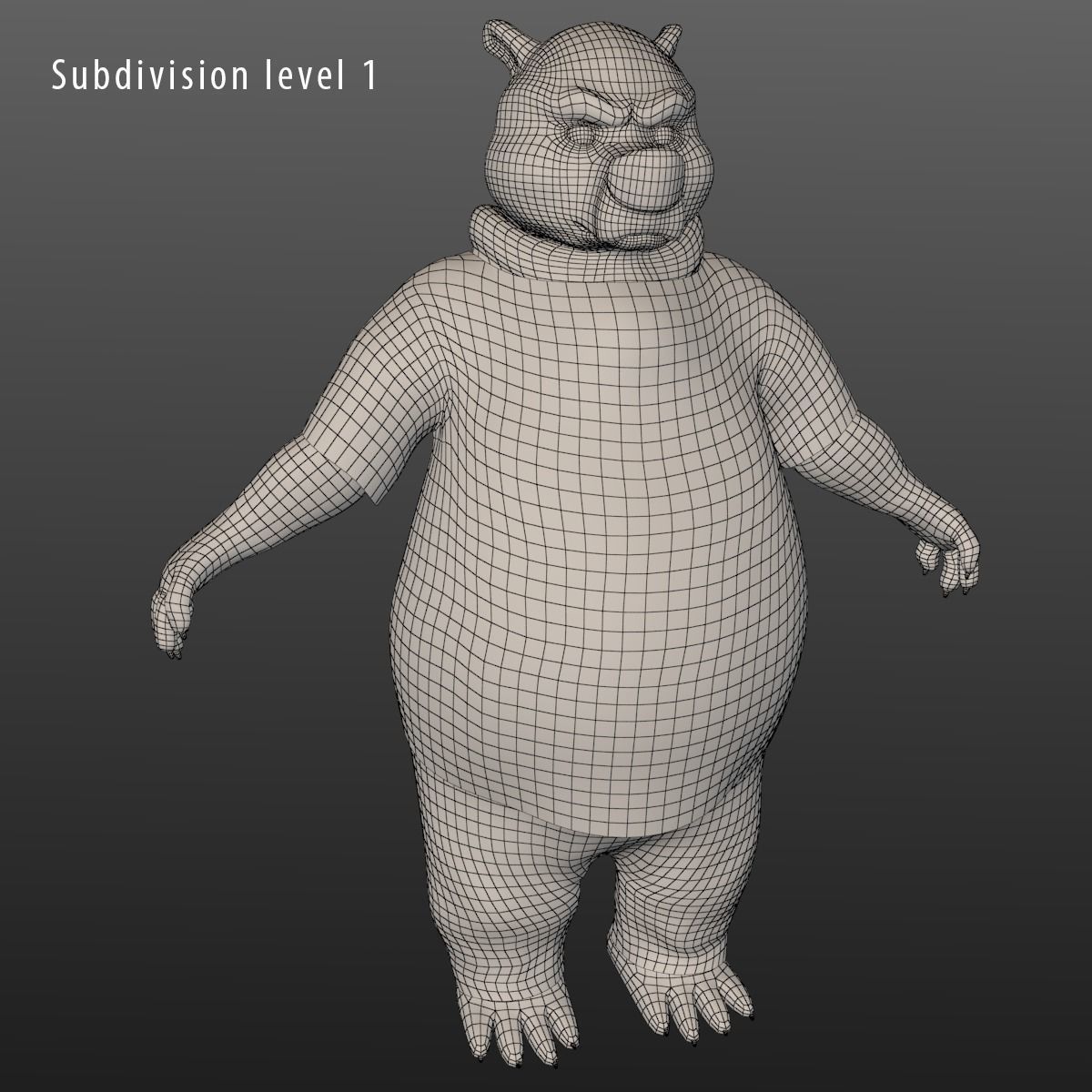 Cartoon Bear Low-poly 3D model_16