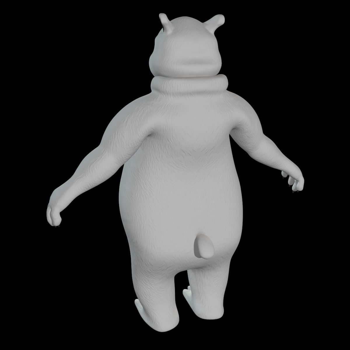 Cartoon Bear Low-poly 3D model_12