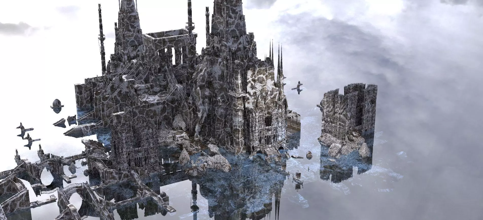 Viking Winter Temple Kit bash 3D model