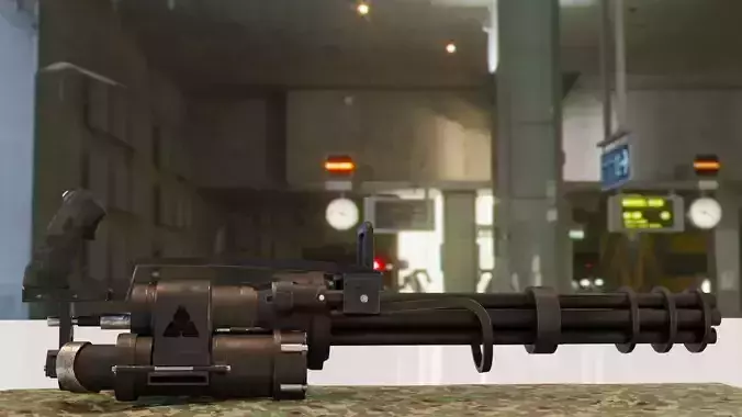 Minigun Dark one Low-poly 3D model