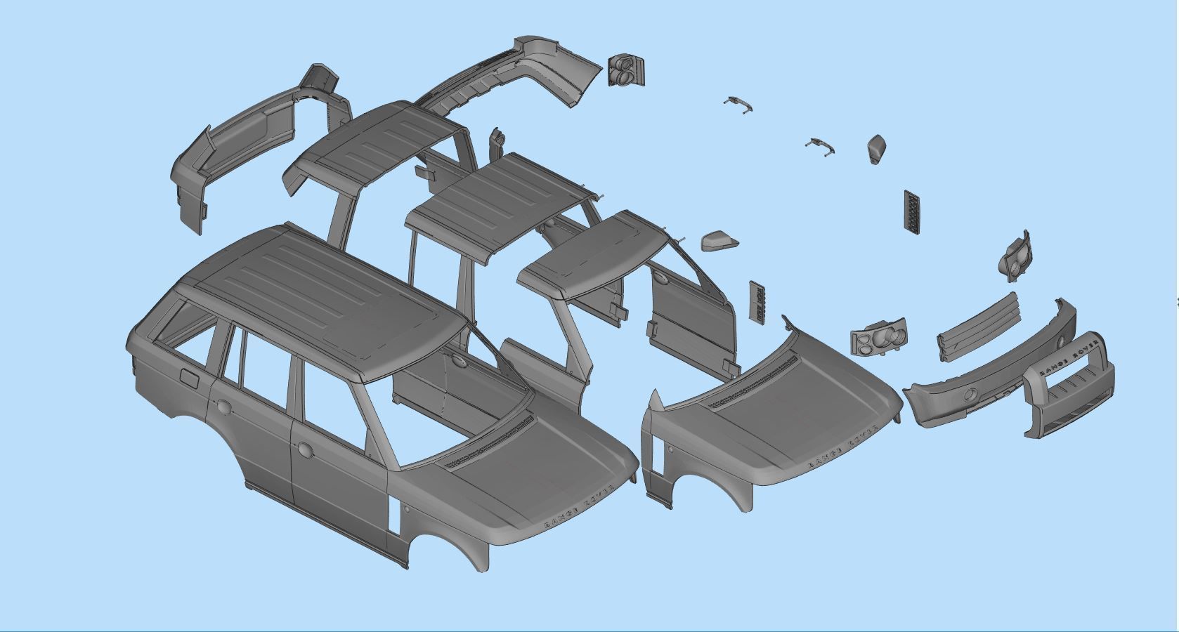 3D printed RC bodies Land Rover Range Rover 2005 3D model 3D printable ...
