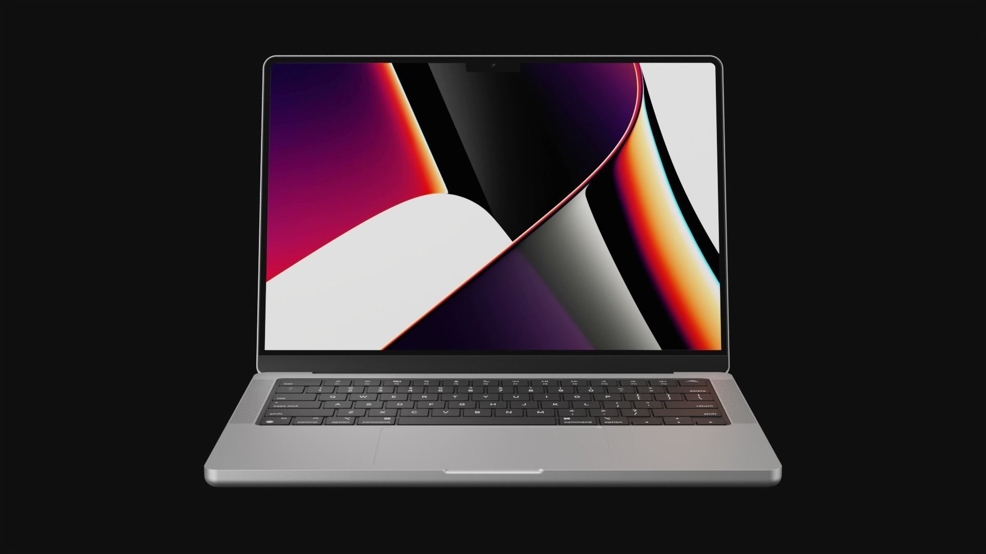 Apple Silicon MacBook Pro 14 2021 inch in Official Design Low-poly 3D model_3