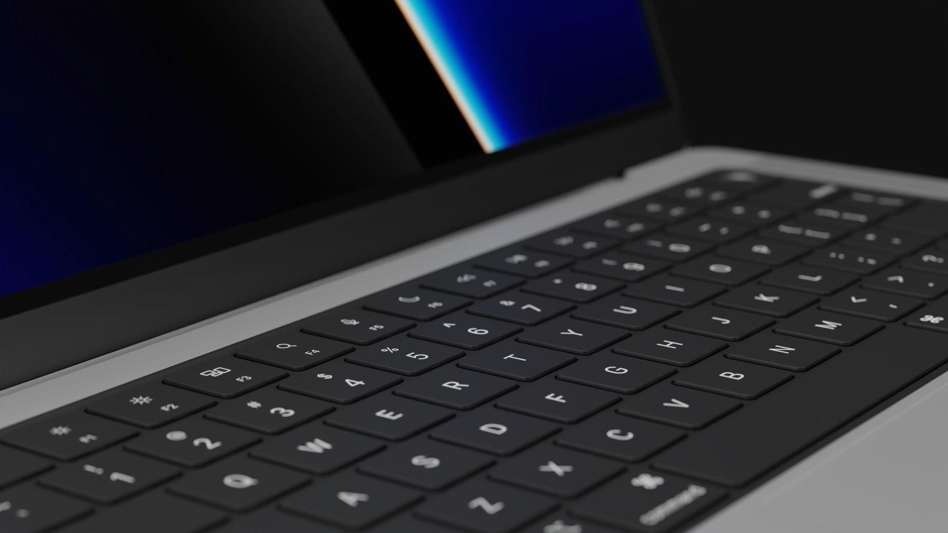 Apple Silicon MacBook Pro 14 2021 inch in Official Design Low-poly 3D model_6