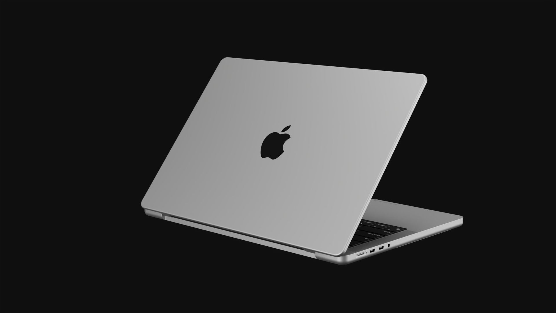 Apple Silicon MacBook Pro 14 2021 inch in Official Design Low-poly 3D model_2