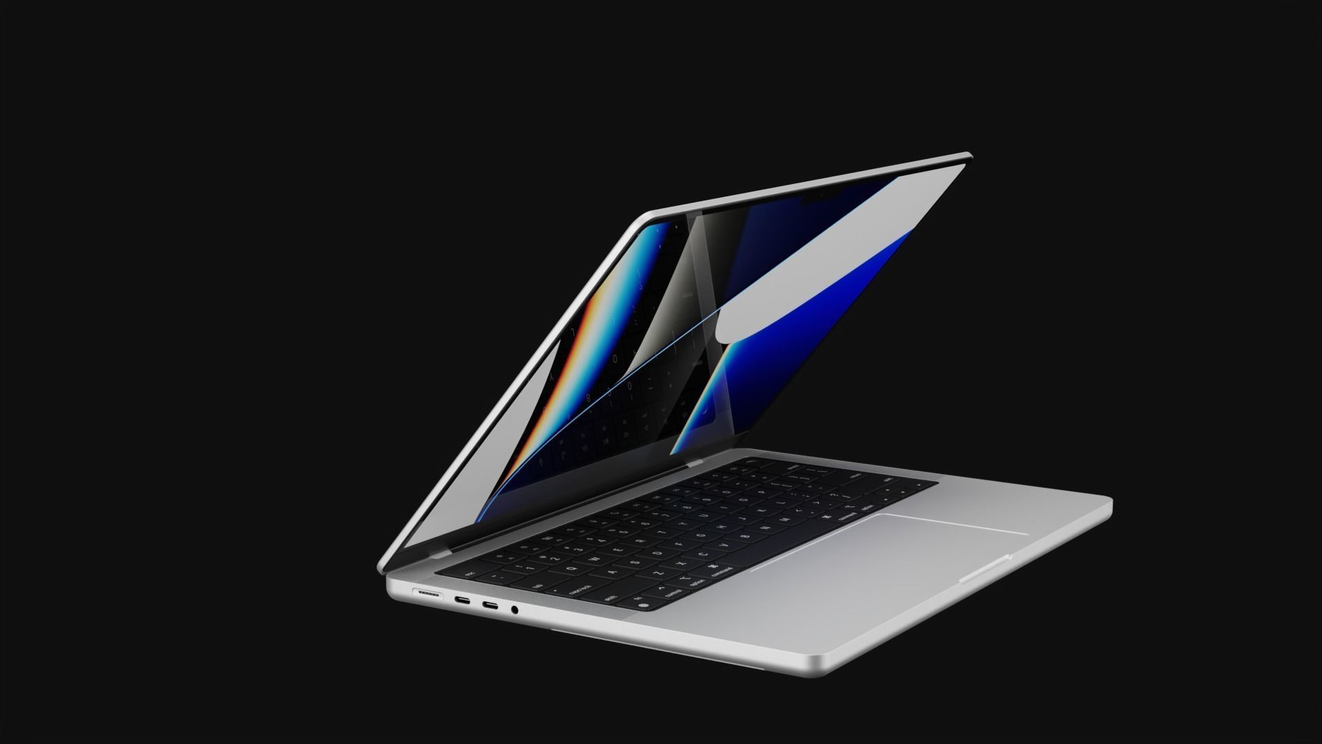 Apple Silicon MacBook Pro 14 2021 inch in Official Design Low-poly 3D model_1