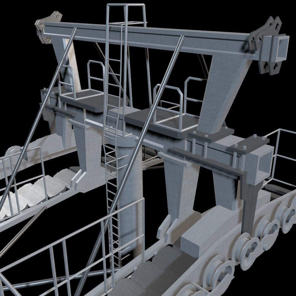 Ropeway Tower Low-poly 3D model_8