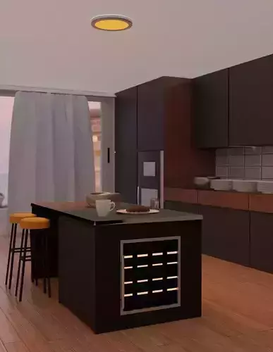 Realistic House Kitchen Interior  3D model