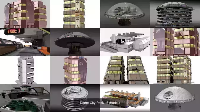 Dome City Pack 3D Model Collection