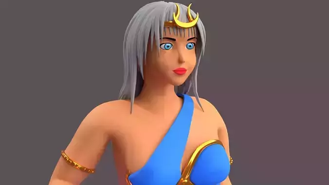 Greek Goddes Selene Character Figure Low-poly 3D model