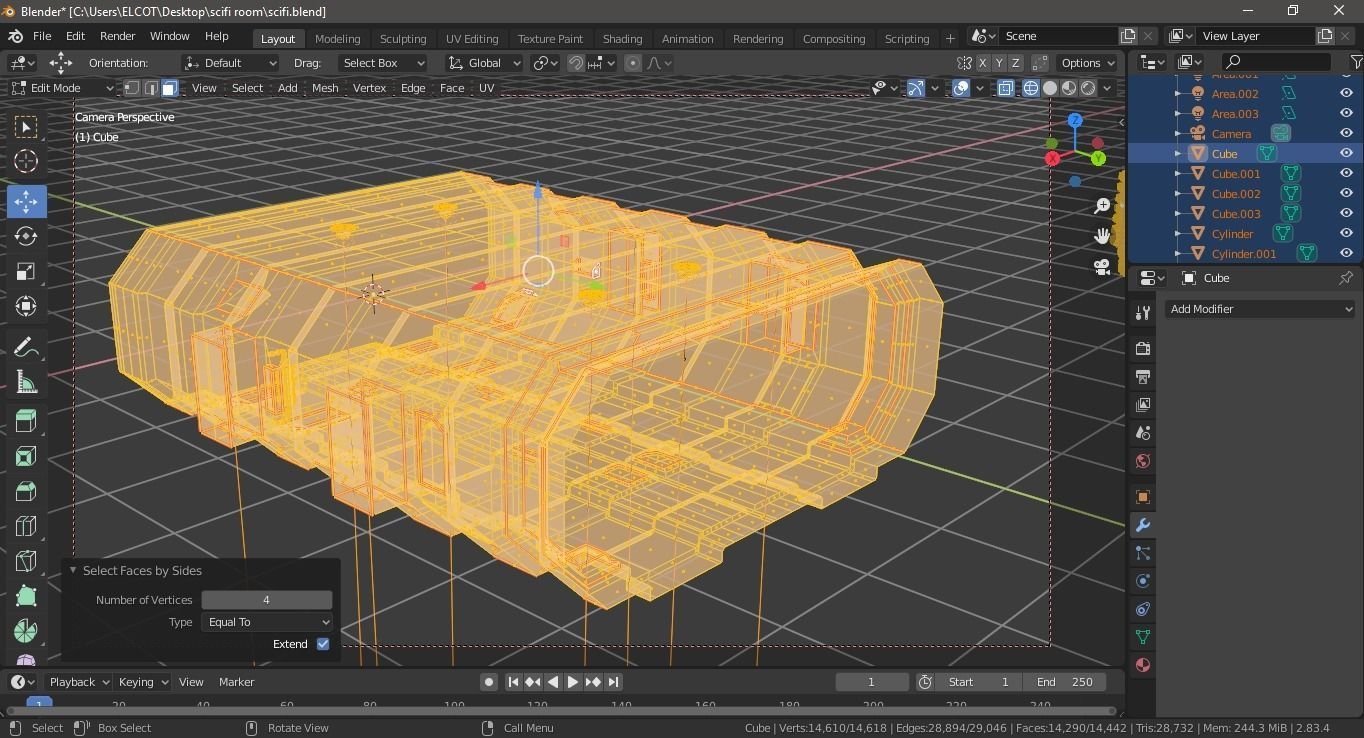 Old sci fi room Free low-poly 3D model_5