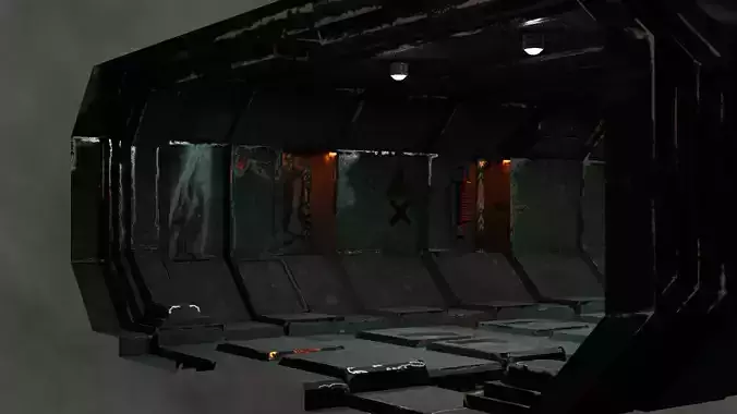 Old sci fi room Free low-poly 3D model