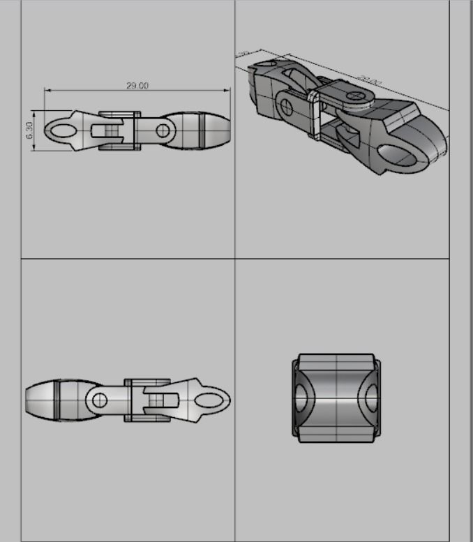 Eslabon para cadenas chain link E2016-61 3D print model_3