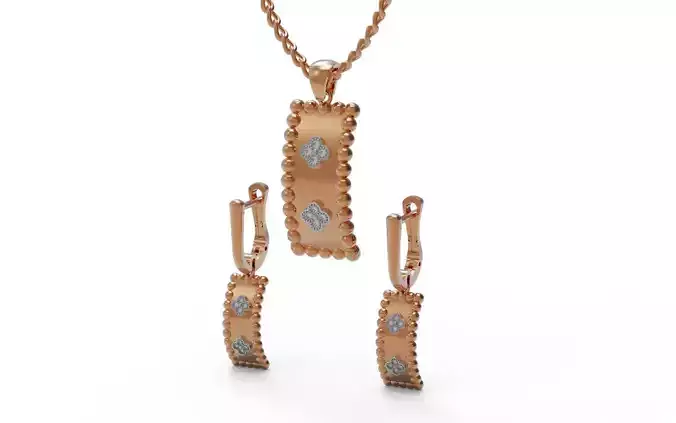 Pendant and earrings