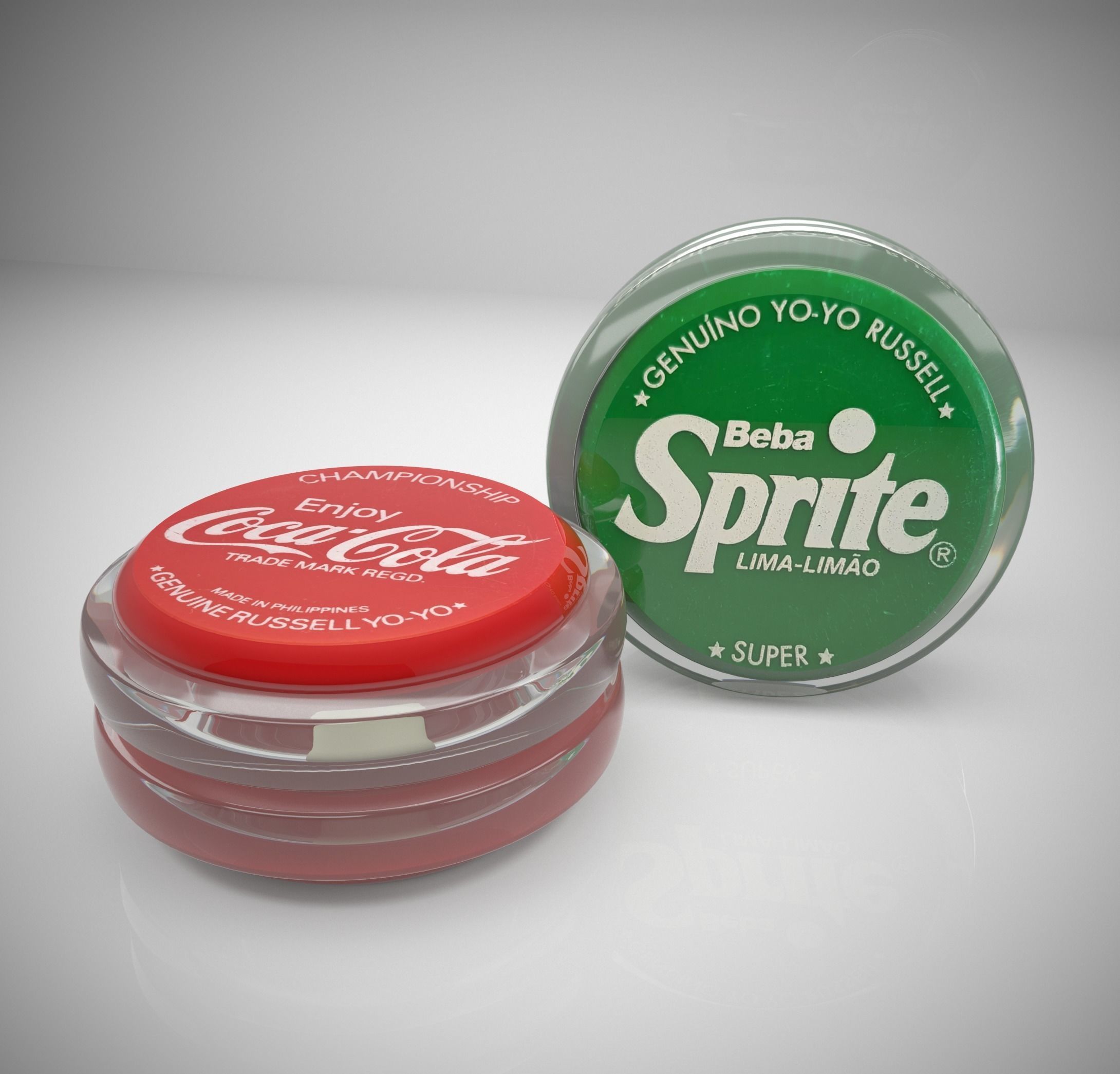 yo yo coca cola anos 80 Low-poly 3D model_1