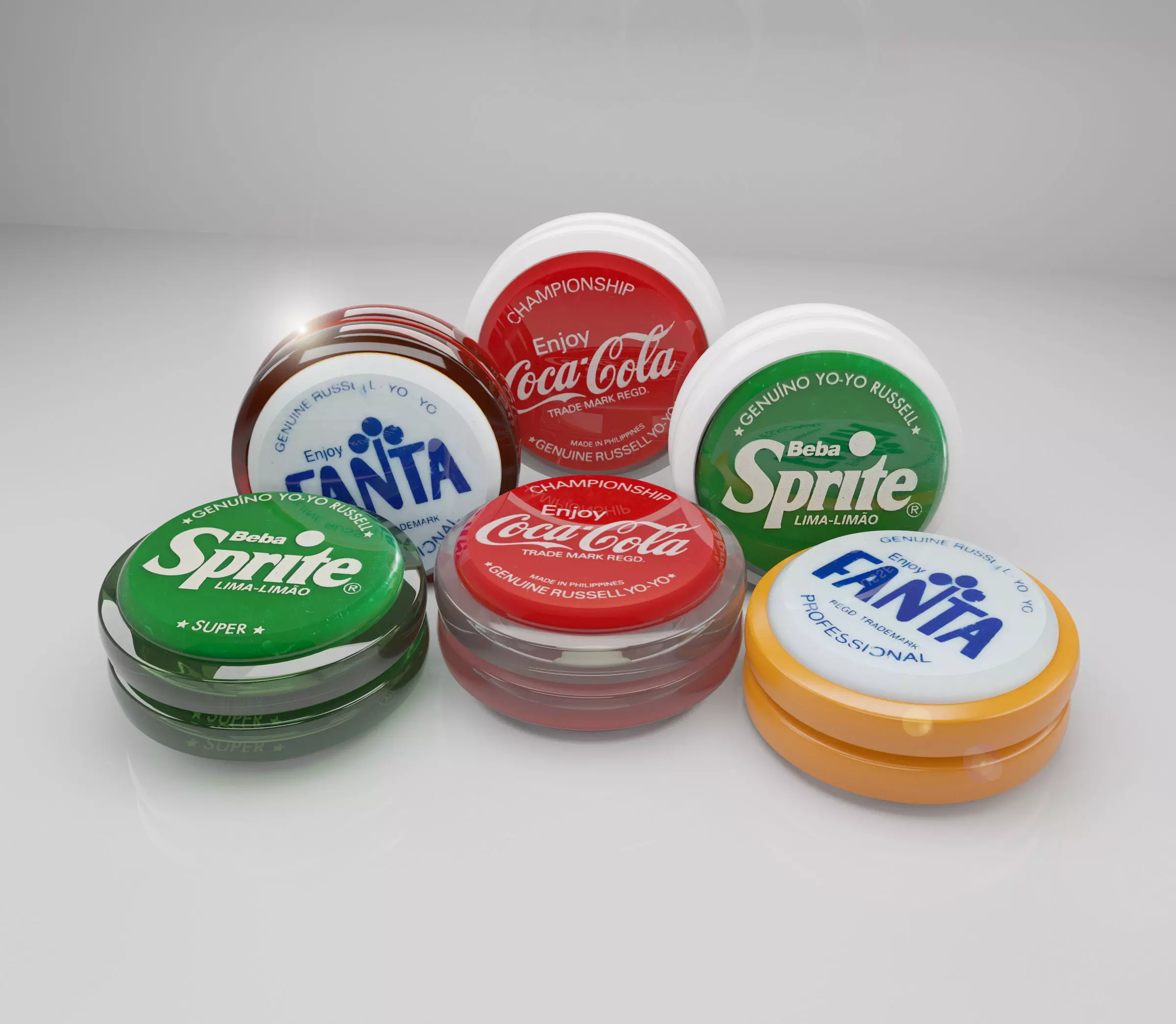 yo yo coca cola anos 80 Low-poly 3D model_0