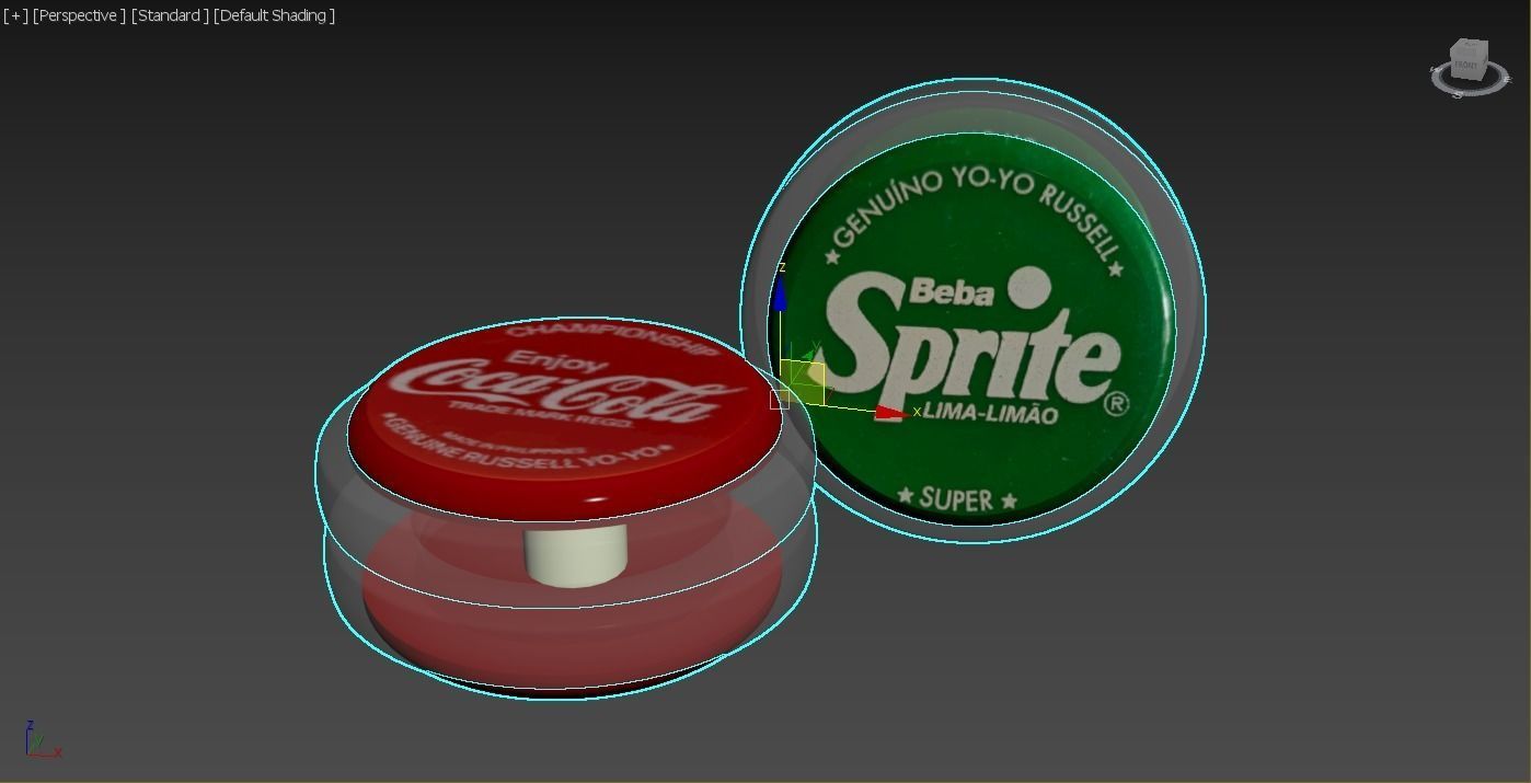 yo yo coca cola anos 80 Low-poly 3D model_3