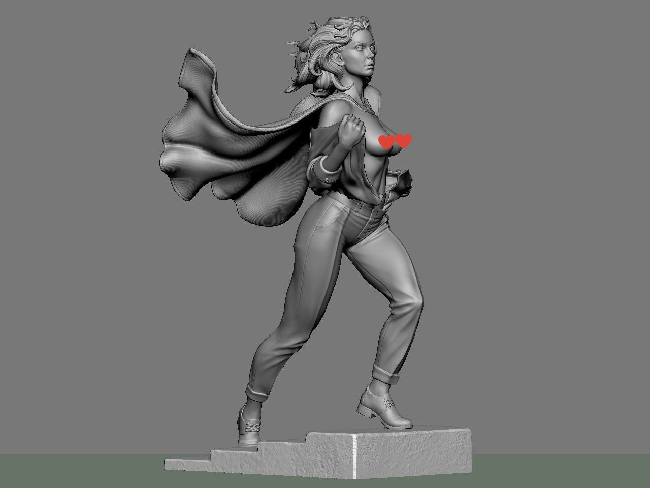 SuperGirl Run NSFW 3D print model_3
