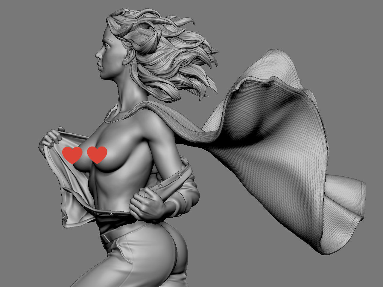 SuperGirl Run NSFW 3D print model_29