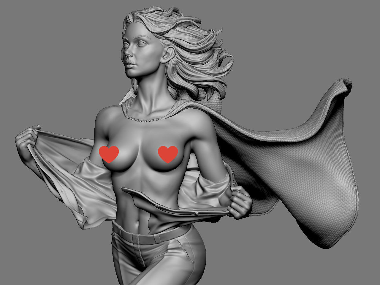 SuperGirl Run NSFW 3D print model_31