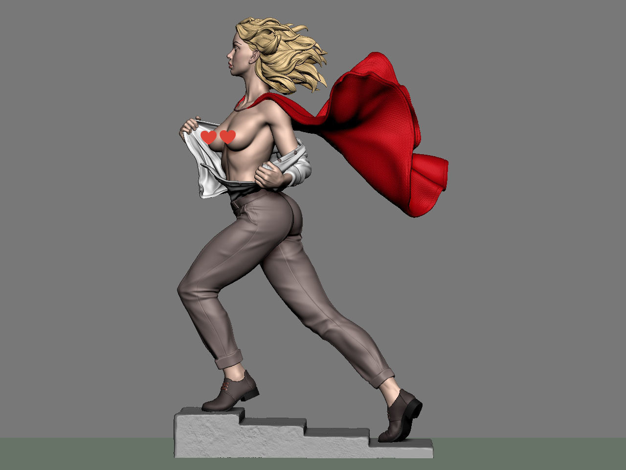 SuperGirl Run NSFW 3D print model_12