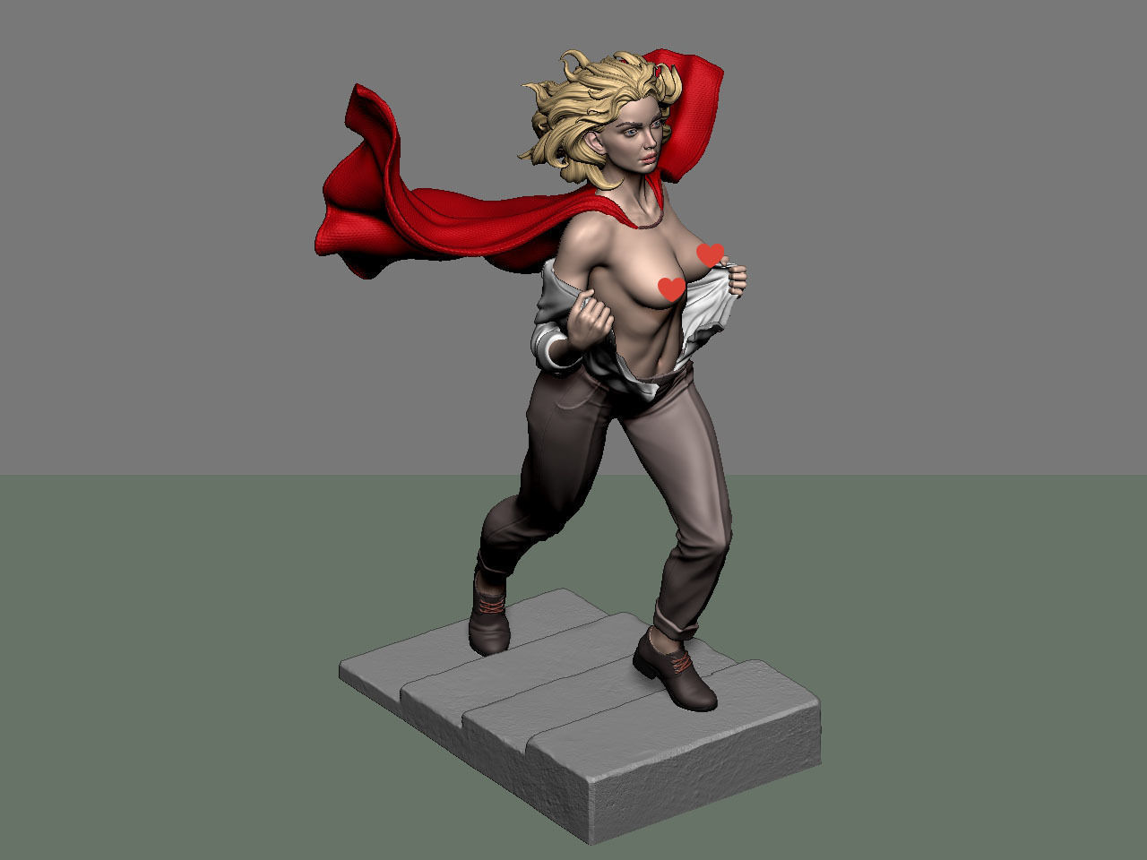 SuperGirl Run NSFW 3D print model_50