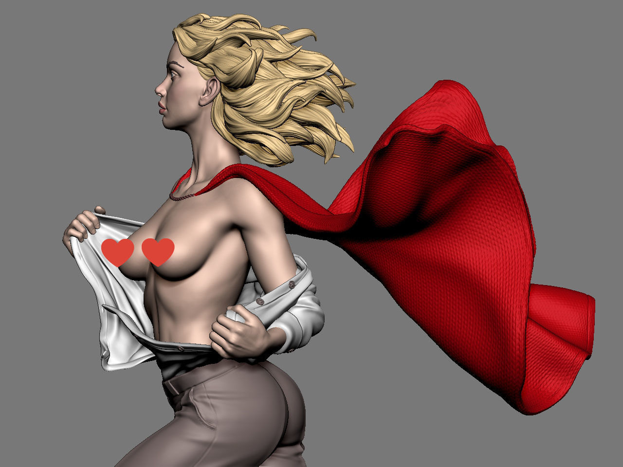 SuperGirl Run NSFW 3D print model_28